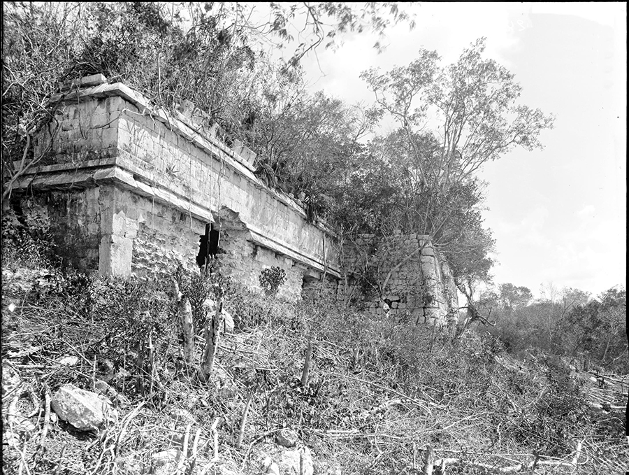 Maudslay's 1889 photo of Akab Dzib at Chichen Itza, viewed from the south