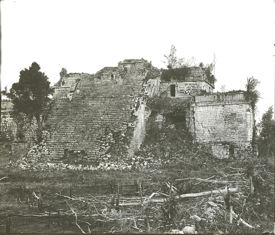 Casa de Monjas or Nunnery viewed from the northwest: Alfred Maudslay's photo from 1889
