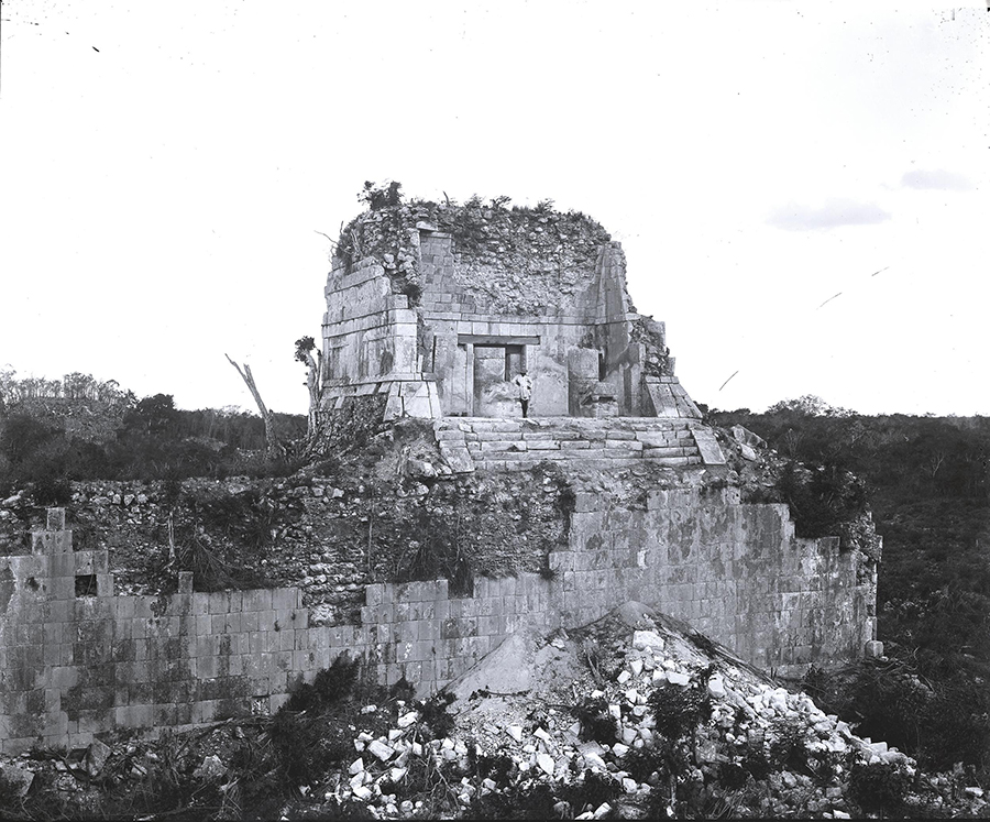 Maudslay's 1889 Photo of the Jaguar Temple