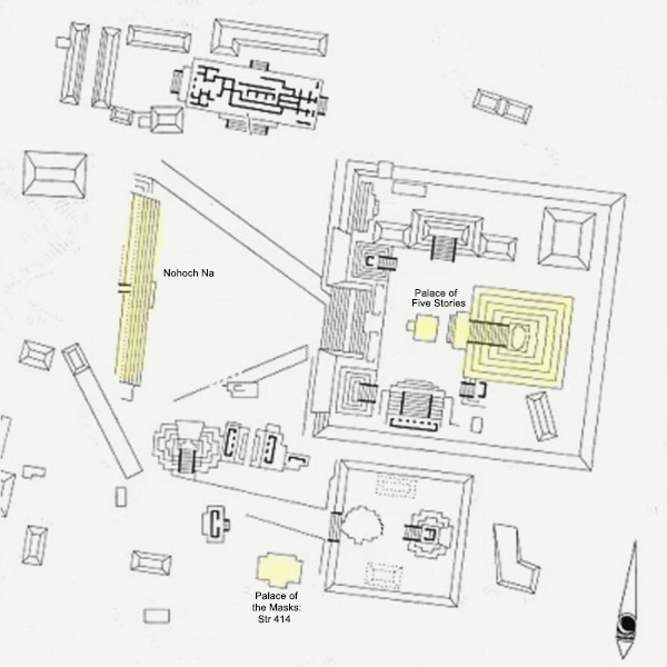 Interactive Archaeological map of Edzná with links to photos