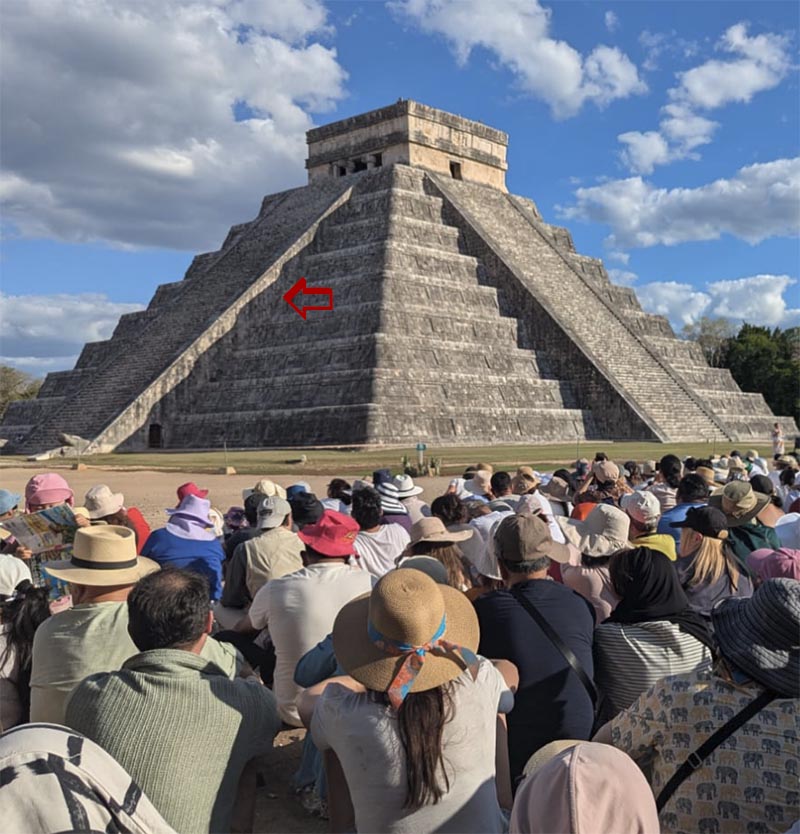 Crowds watching Spring Equinox Descent of Kukulcan at Chichen