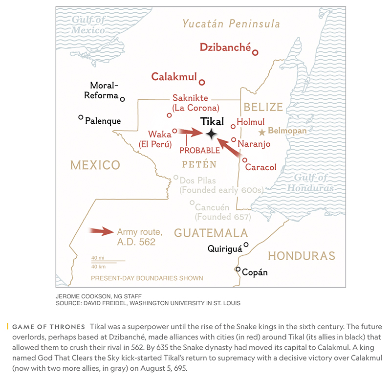 Map of Calakmul's client states surrounding Tikal