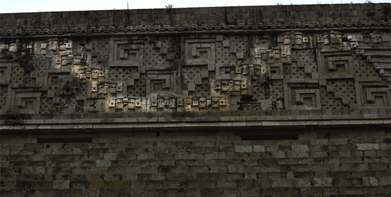 Uxmal, Governor's Palace Frieze, detail of undulating Water Serpent Masks
