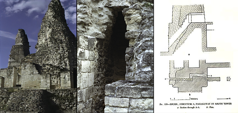 Composit photo showing West Side of Structure I interior stairway