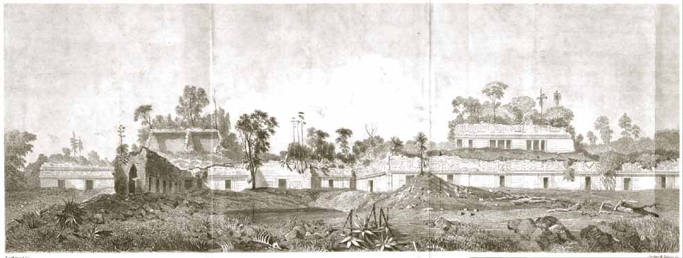 Catherwood etching: Palace of Labna frontispiece