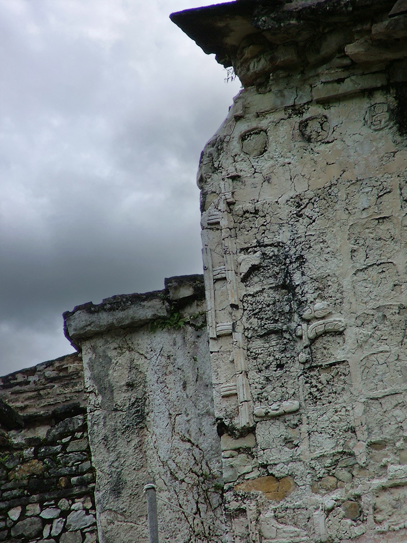 Eroded condition of Pier A on House A of the Palenque Palace
