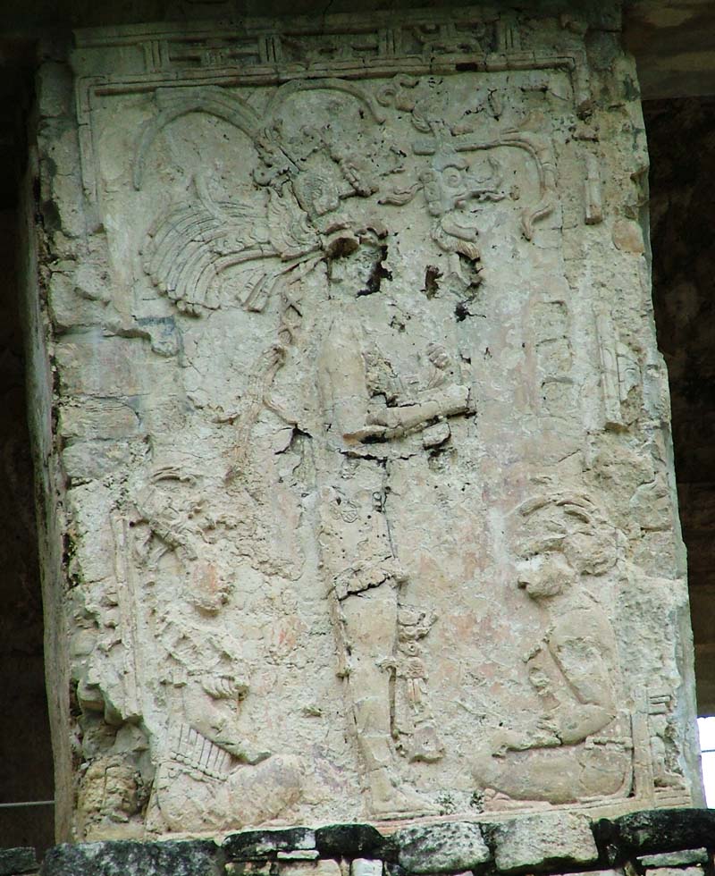 Outward-facing Pier B showing stucco figures on House A of the Palace